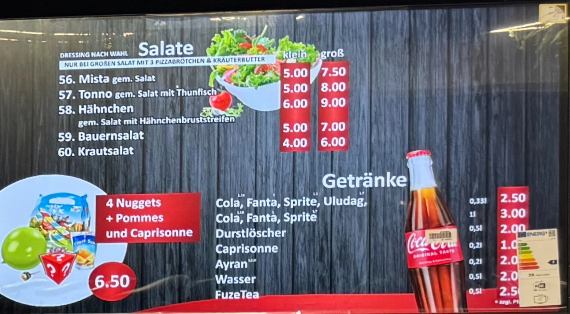 Speisekarte, Liva’s Döner