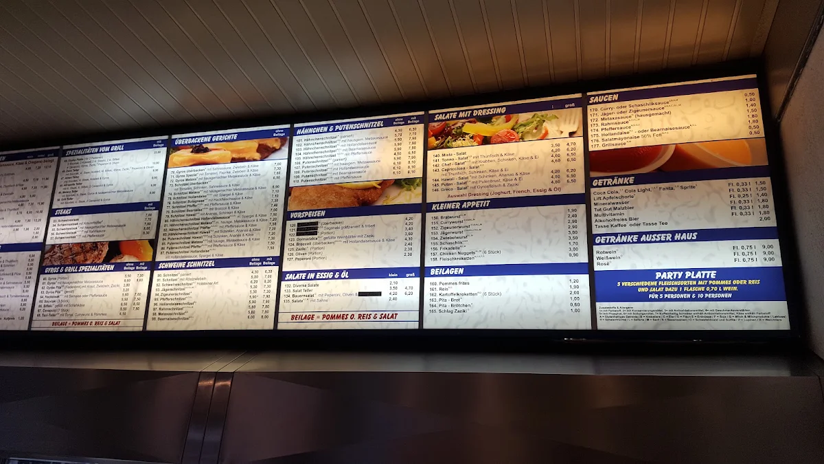 Speisekarte, Beckhausener Grill