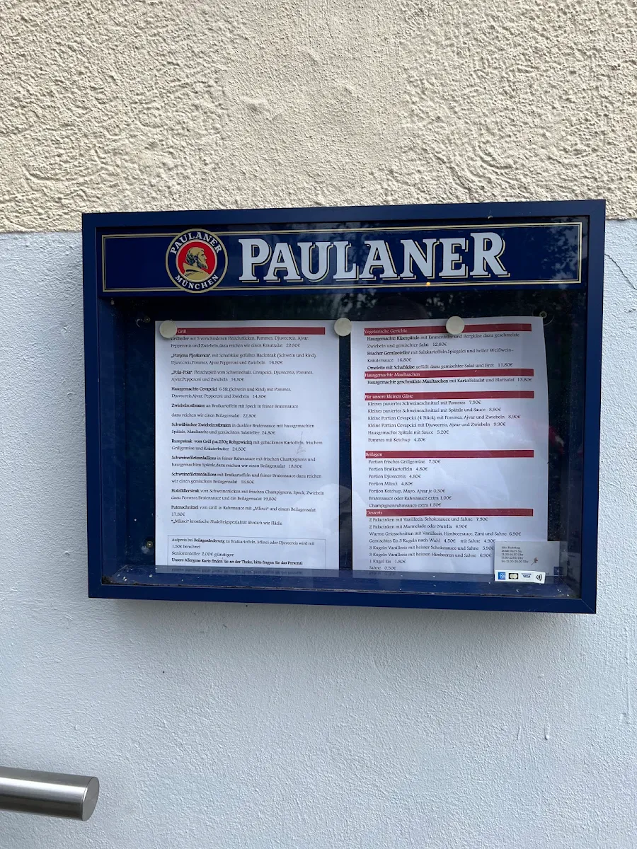 Speisekarte, Restaurant Hasengarten