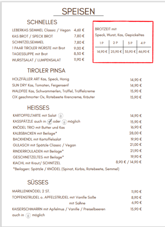 Speisekarte photo 1