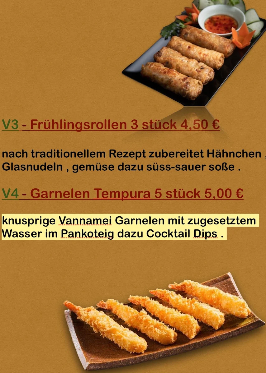 Speisekarte, Sumy Asia