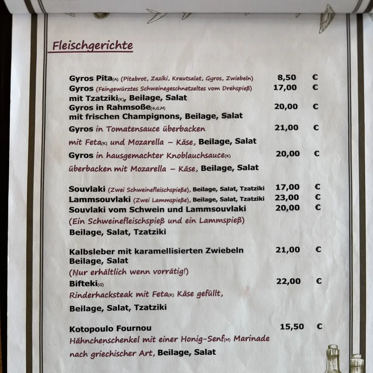 Speisekarte photo 3
