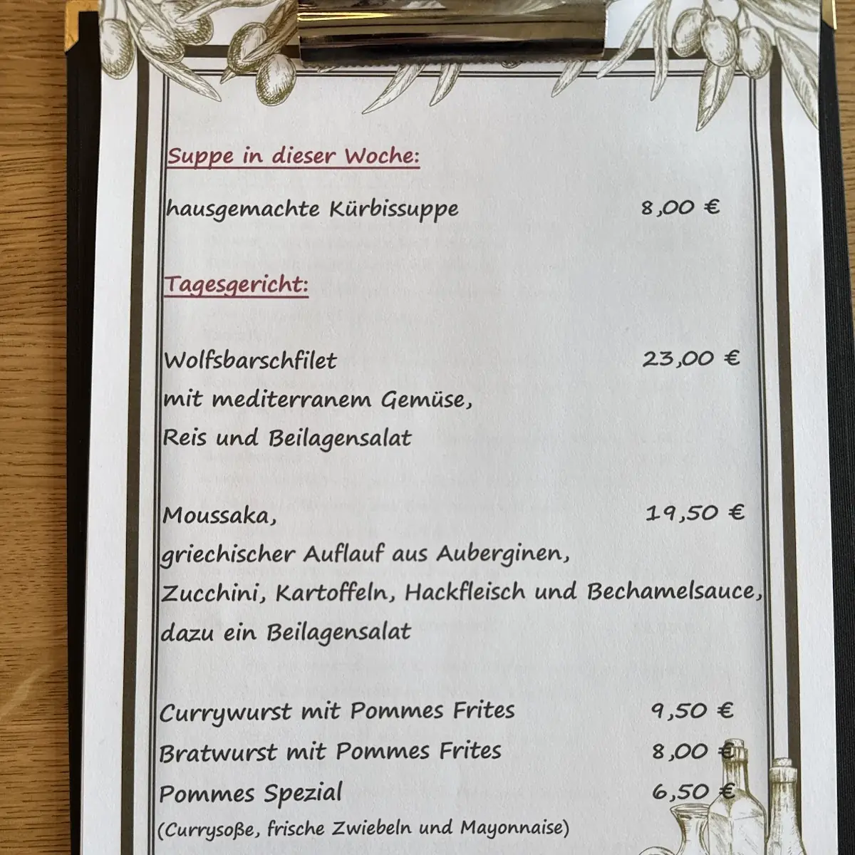 Speisekarte photo 4