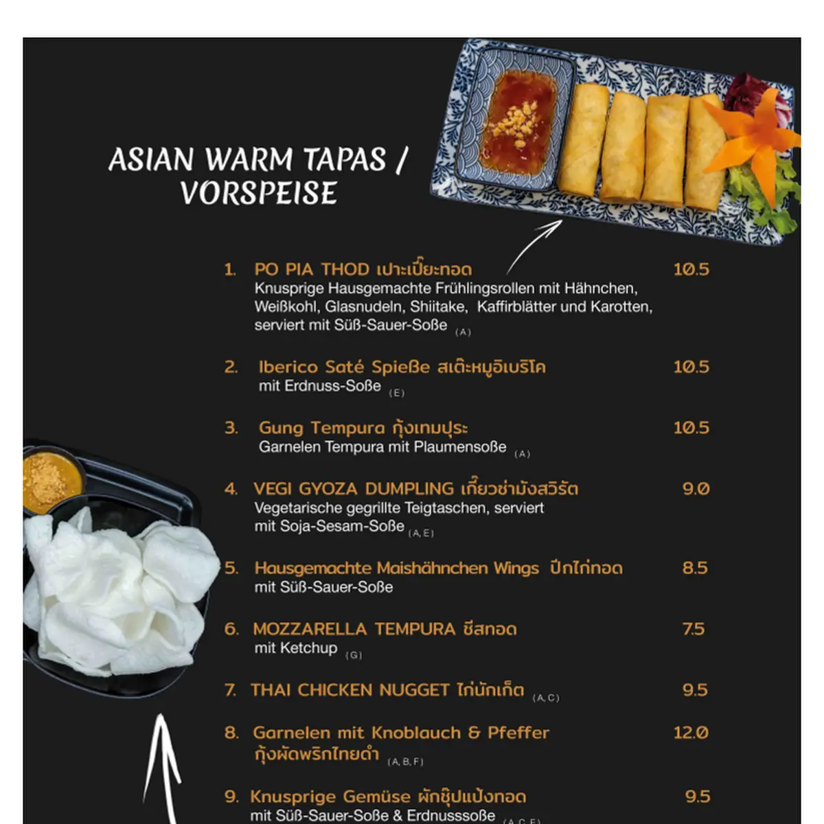 Speisekarte, Patcharawadee Thai Cuisine Freiburger Golfclub Kirchzarten