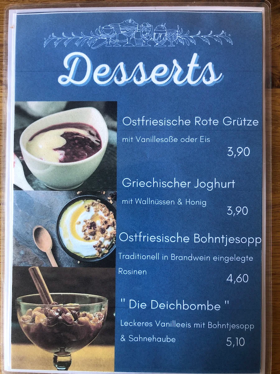 Speisekarte, Gaststätte Friesenkate