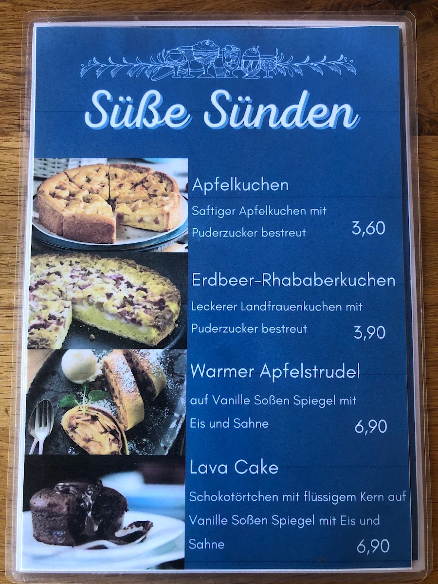 Speisekarte, Gaststätte Friesenkate