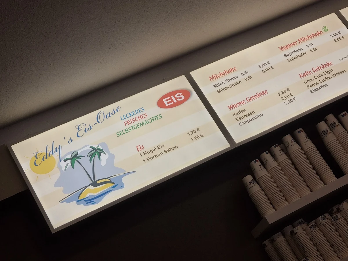 Speisekarte, Eddy's Eis-Oase