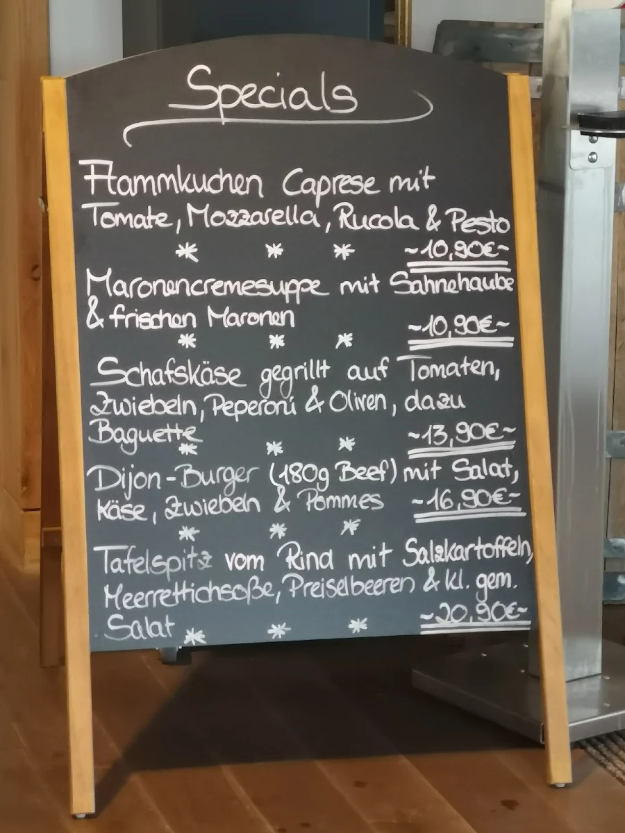 Speisekarte, Café Ideal im Haus der Deutschen Weinstraße