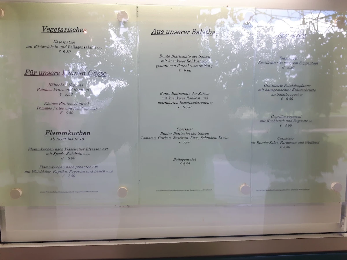 Speisekarte, Café Ideal im Haus der Deutschen Weinstraße