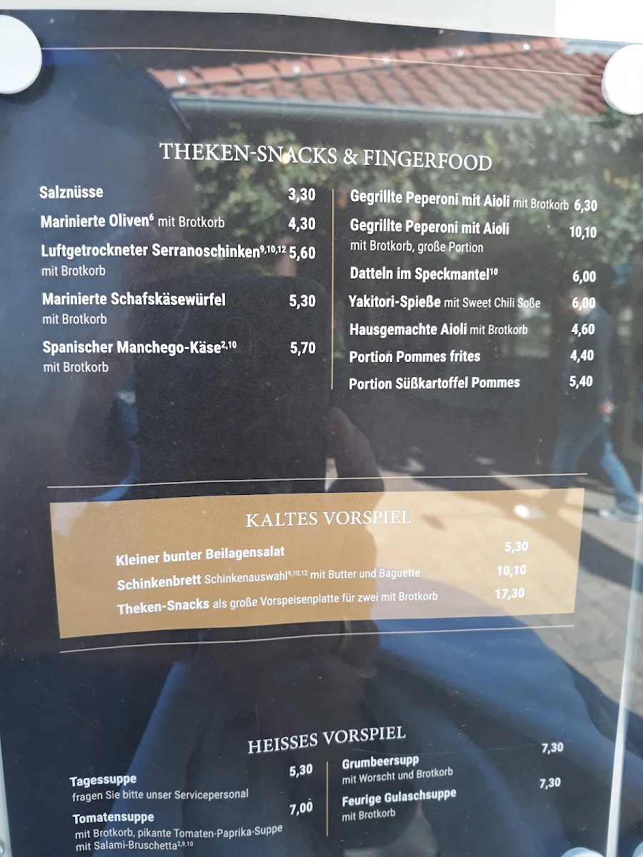 Speisekarte, Café Ideal im Haus der Deutschen Weinstraße