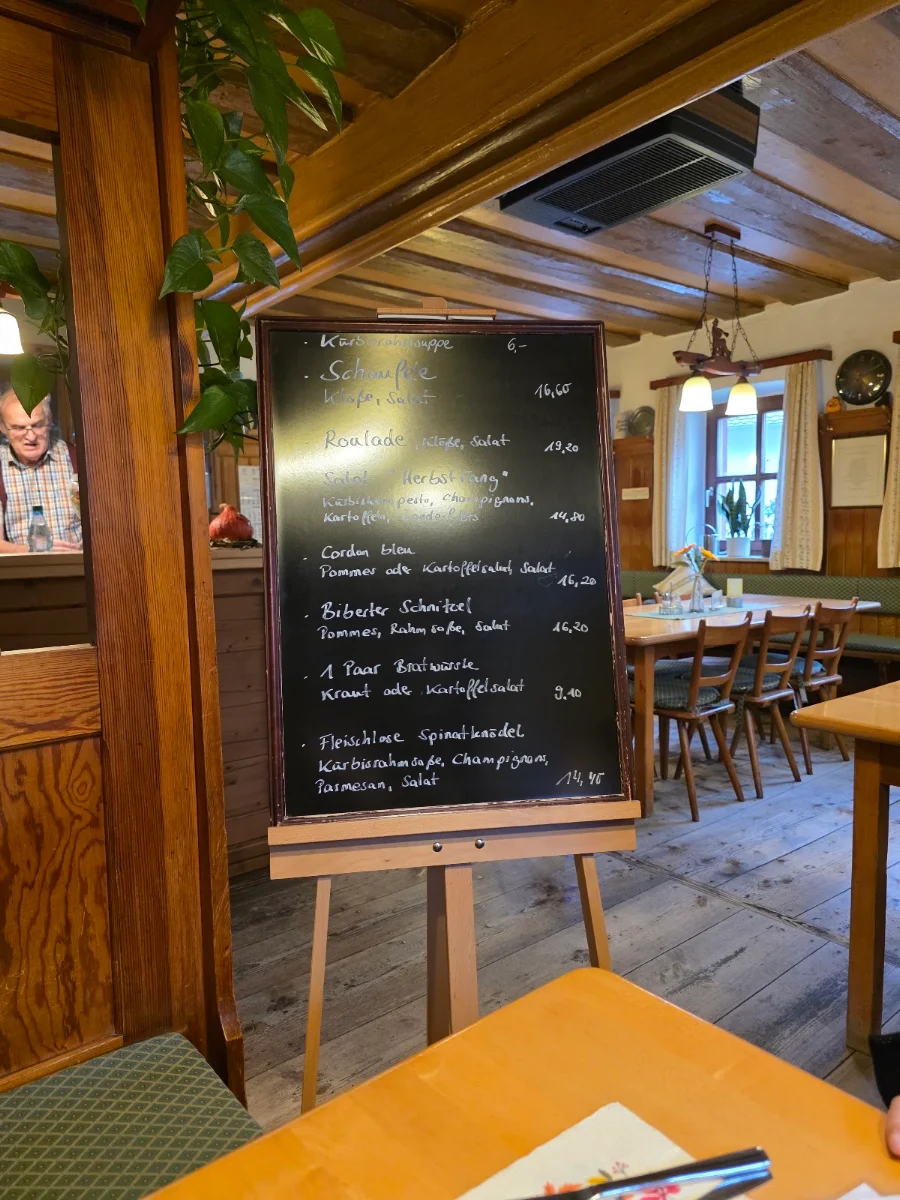 Speisekarte, Gasthaus Zur Krone