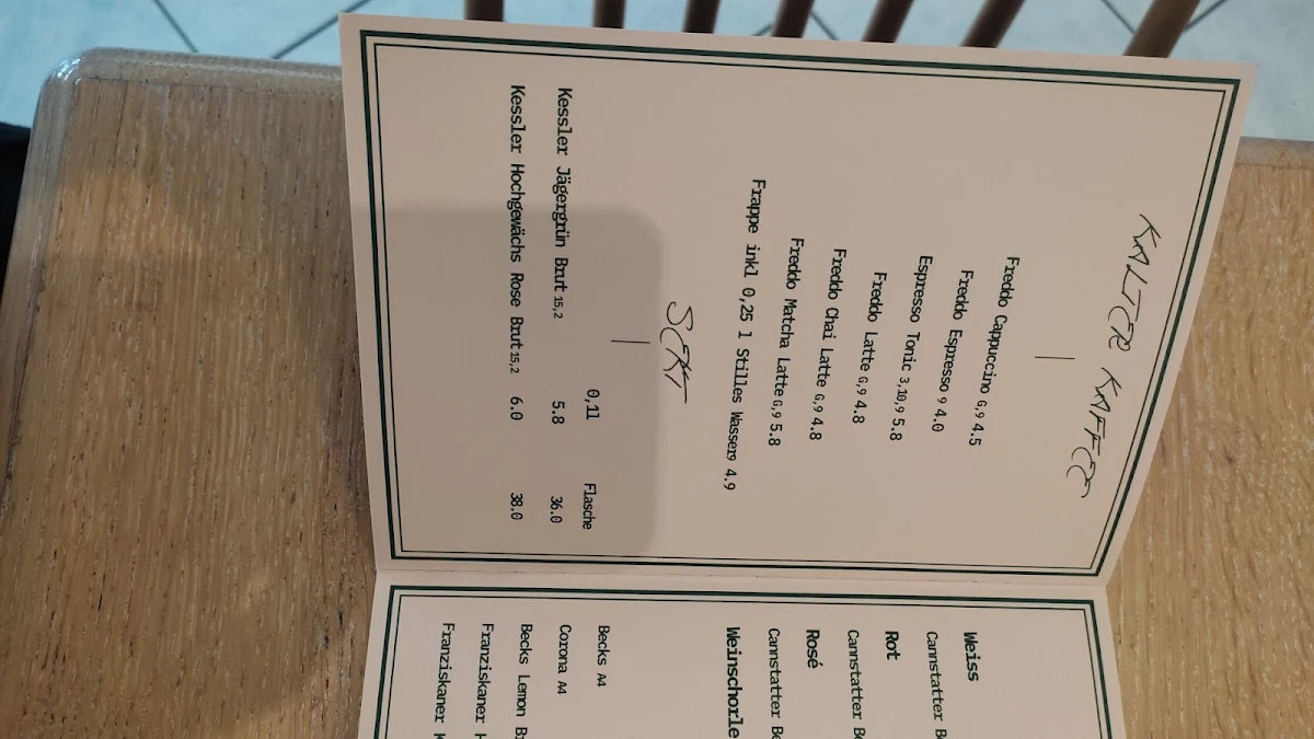 Speisekarte, Cafe am Rathaus Bad Cannstatt
