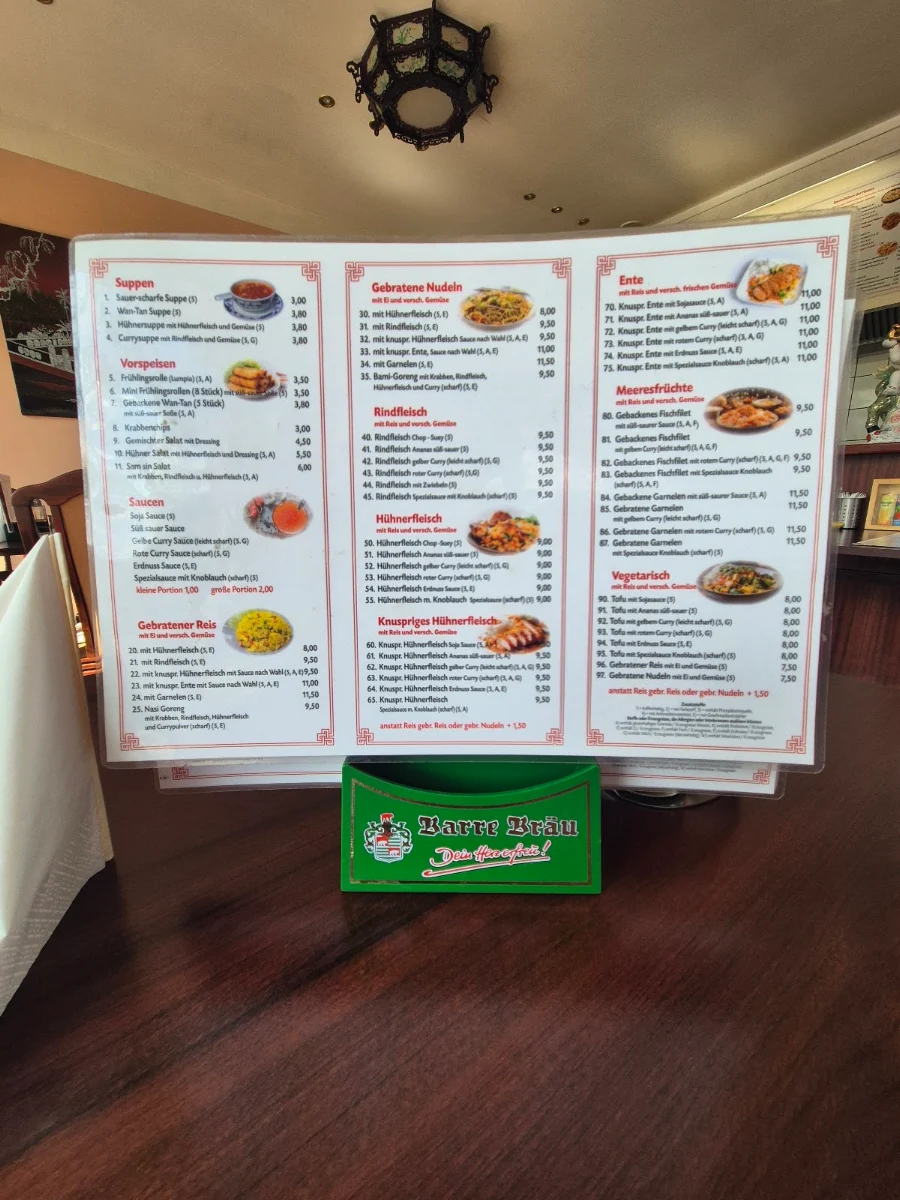 Speisekarte, Thang Long Bistro