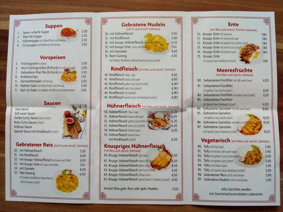Speisekarte, Thang Long Bistro
