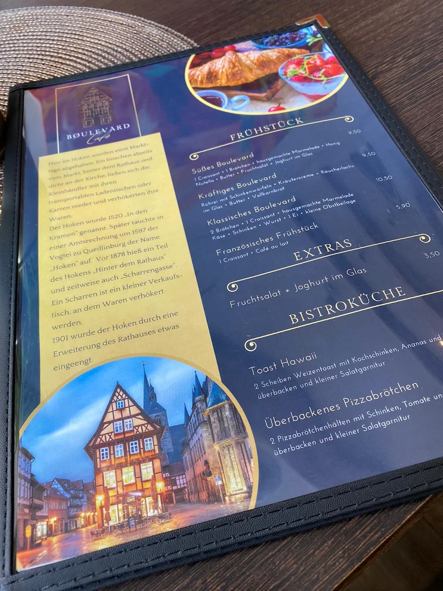 Speisekarte, Boulevard-Cafe