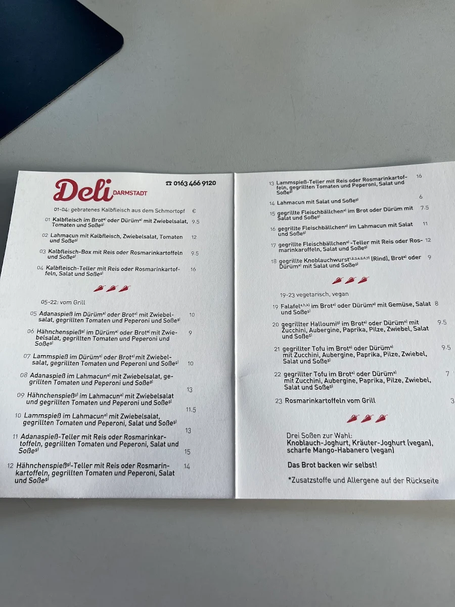 Speisekarte, DELI DARMSTADT - 🔥 Echtes Streetfood vom Holzkohlegrill
