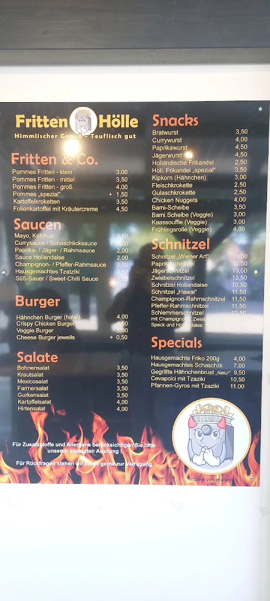Speisekarte, FrittenHölle