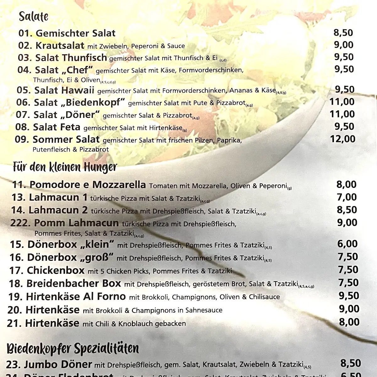 Speisekarte photo 2