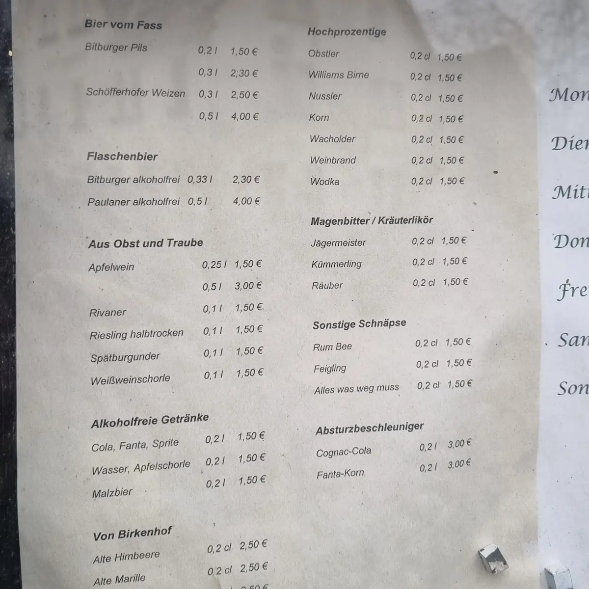 Speisekarte photo 1