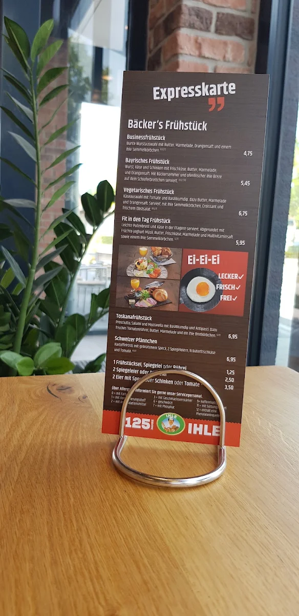 Speisekarte, Landbäckerei IHLE GmbH & Co. KG