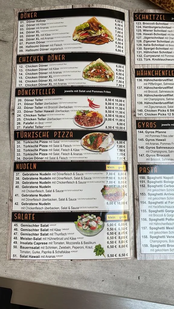 Speisekarte, Schukri Grillhaus
