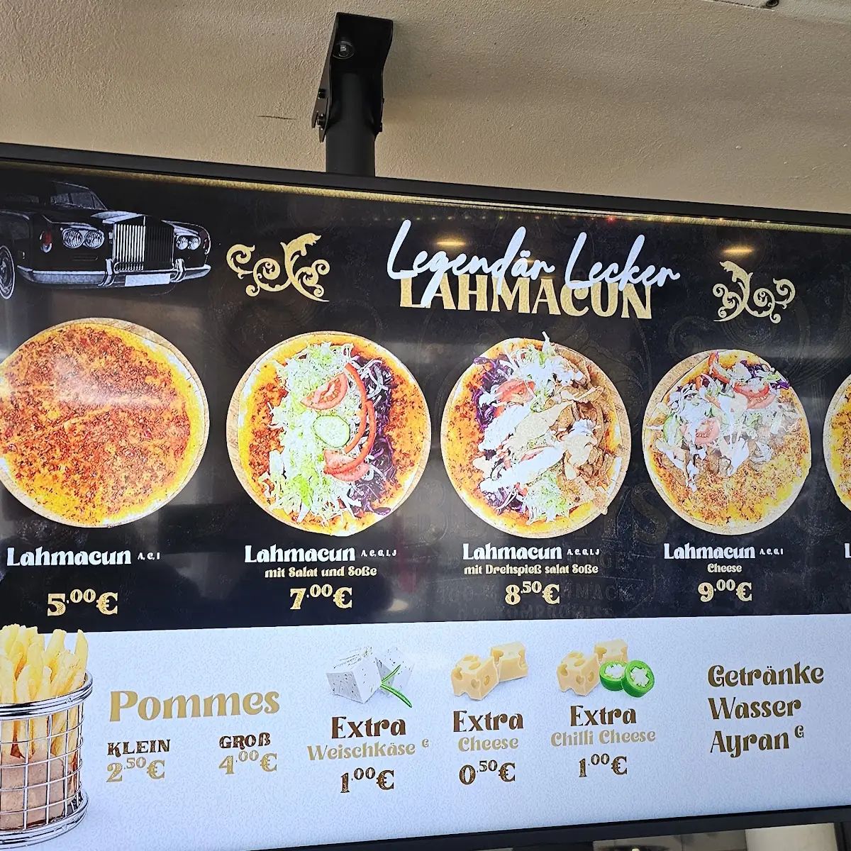 Speisekarte, Bünnys Döner Lounge