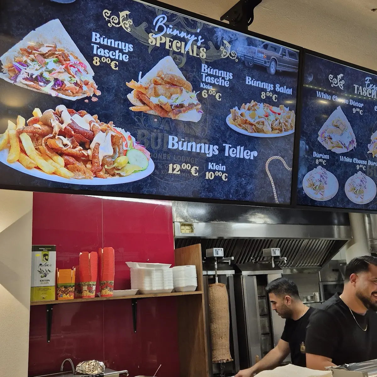 Speisekarte, Bünnys Döner Lounge