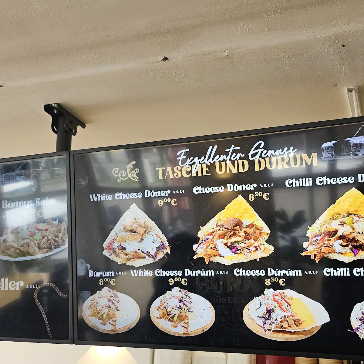 Speisekarte, Bünnys Döner Lounge