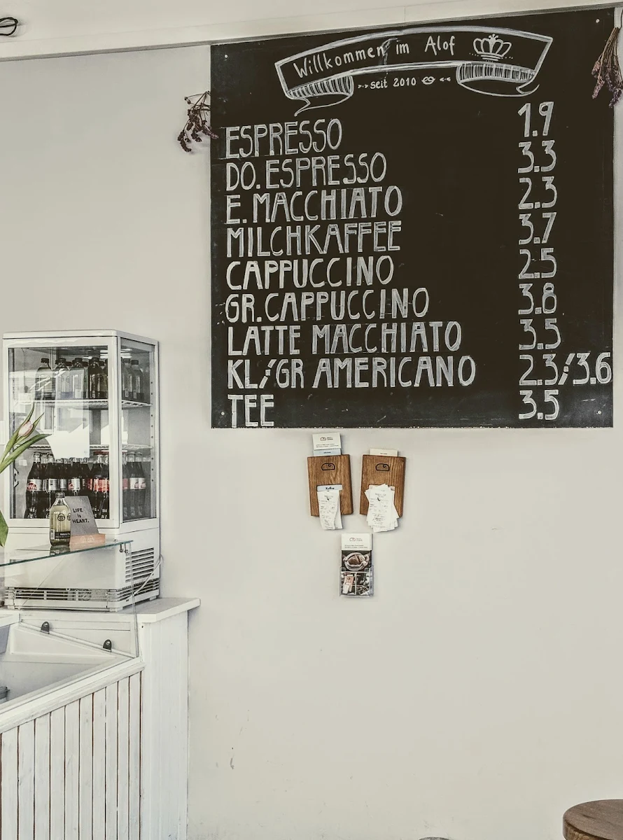 Speisekarte, Cafe Sommer