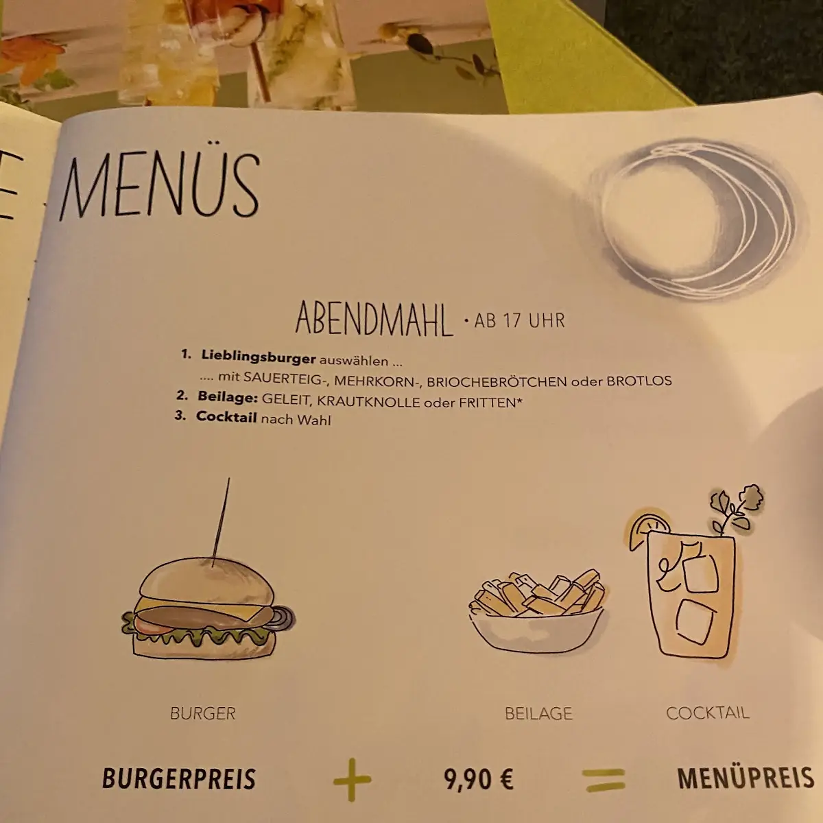 Speisekarte, HANS IM GLÜCK - HEIDELBERG Westarkaden