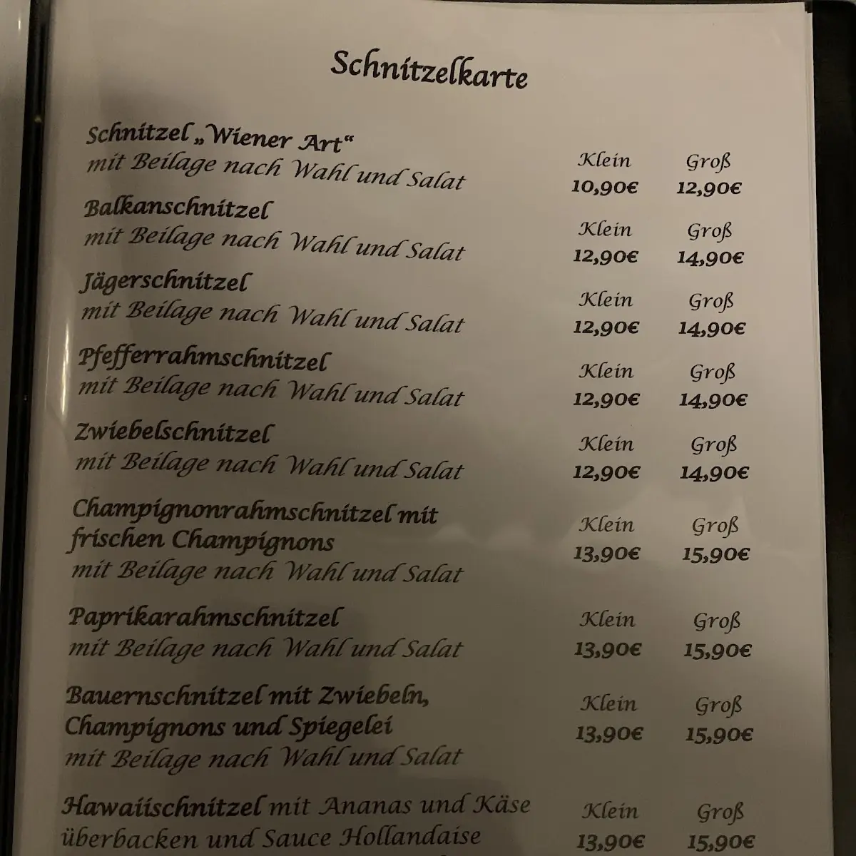 Speisekarte photo 1