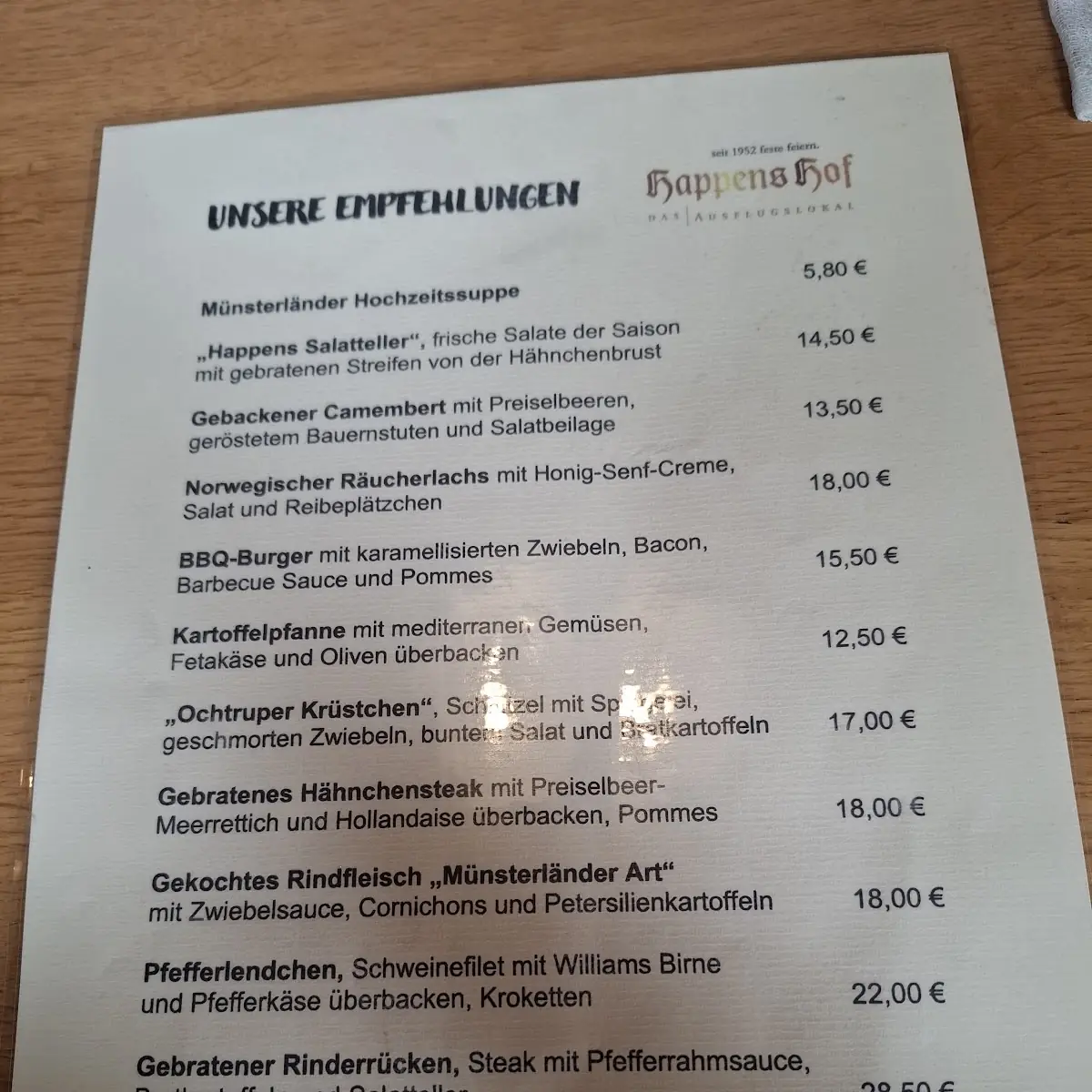 Speisekarte photo 1