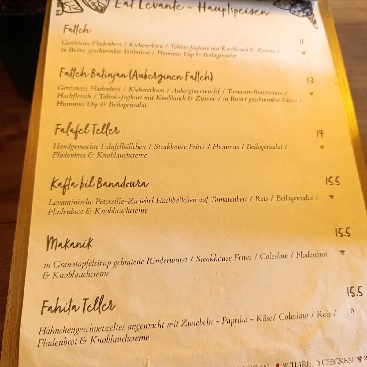 Speisekarte photo 2