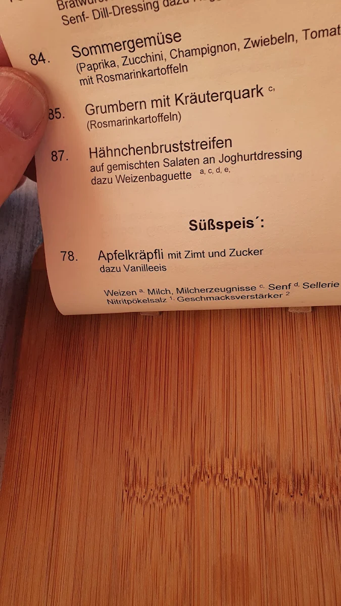 Speisekarte, Der Weinboden
