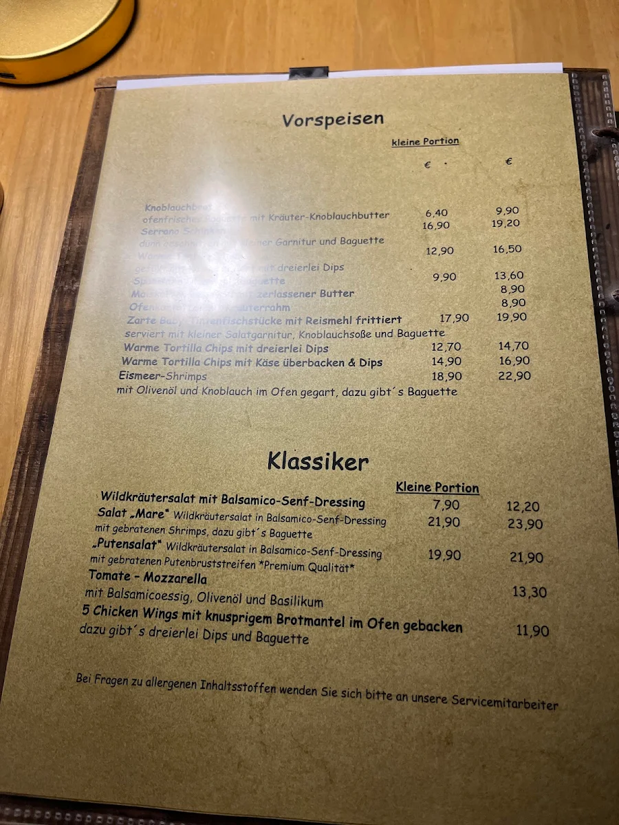 Speisekarte, Eddy's Bodega