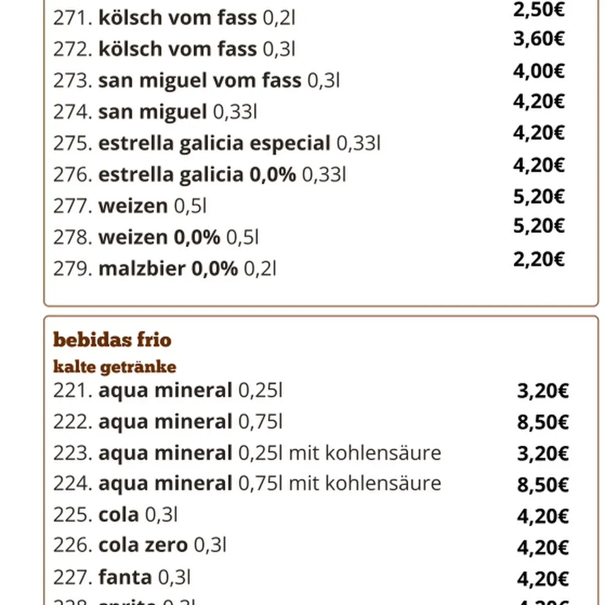 Speisekarte photo 2