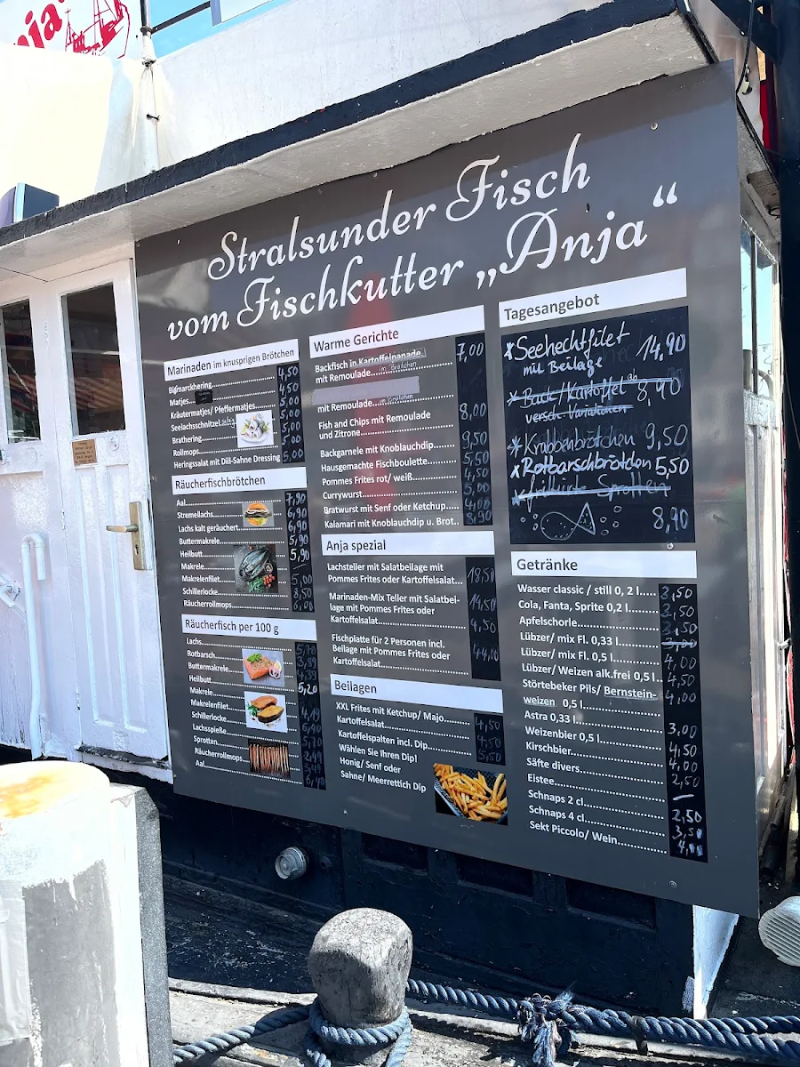 Speisekarte, Fischbrötchenkutter Anja