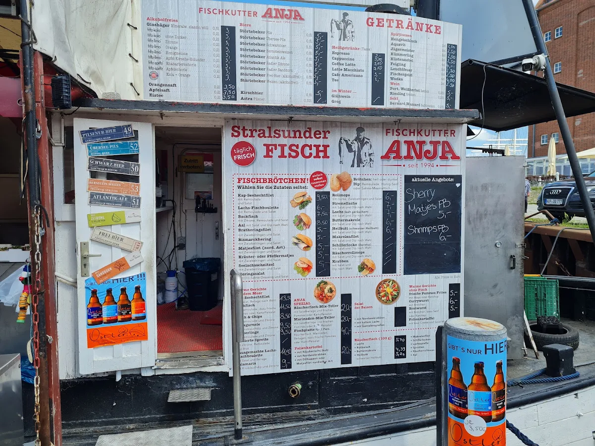Speisekarte, Fischbrötchenkutter Anja