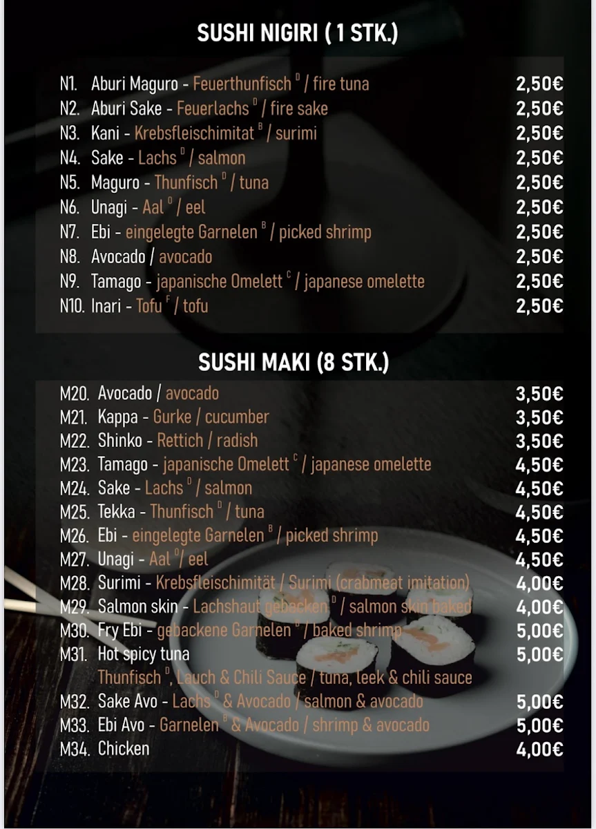 Speisekarte, Umi Papami Wesel