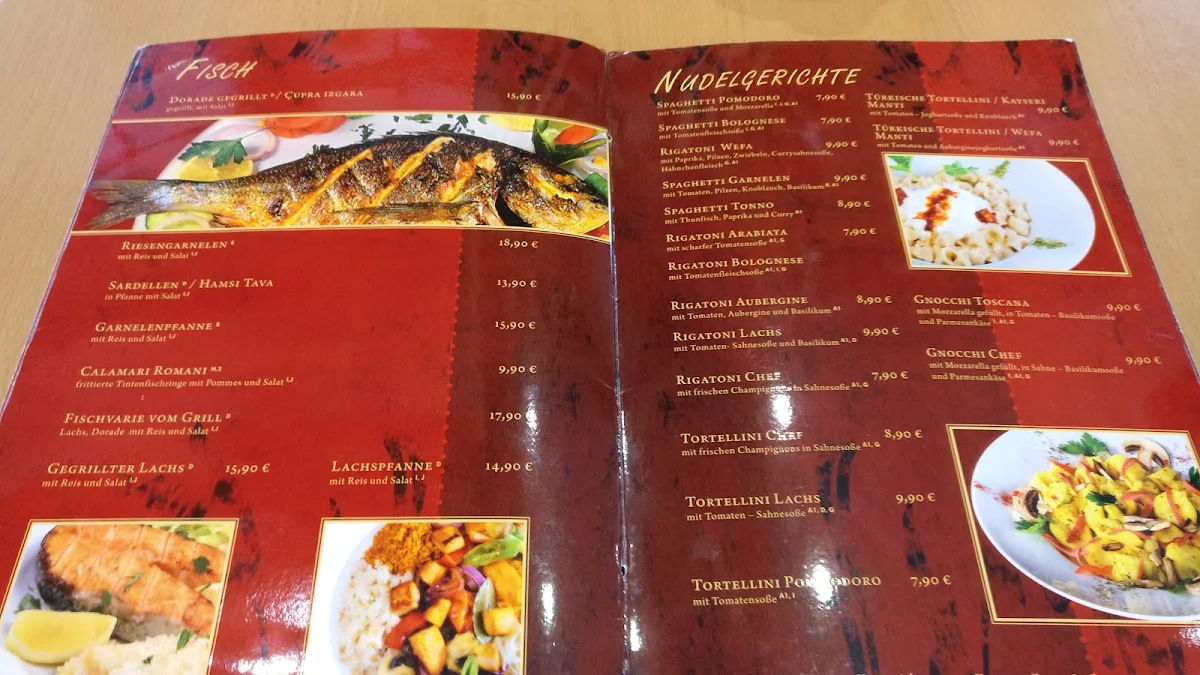 Speisekarte, Vefa Restaurant