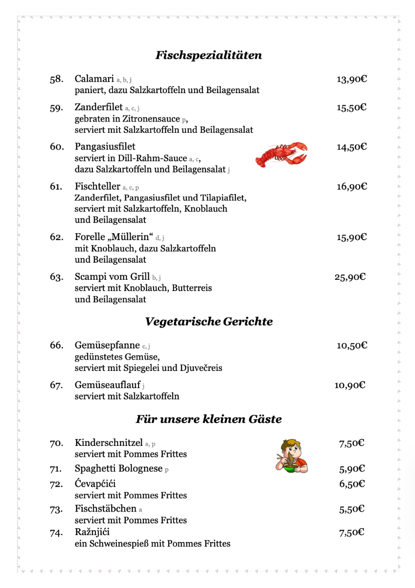 Speisekarte photo 5
