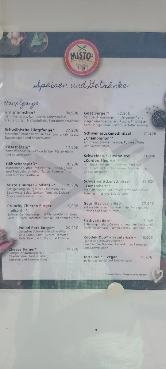 Speisekarte, Mistos