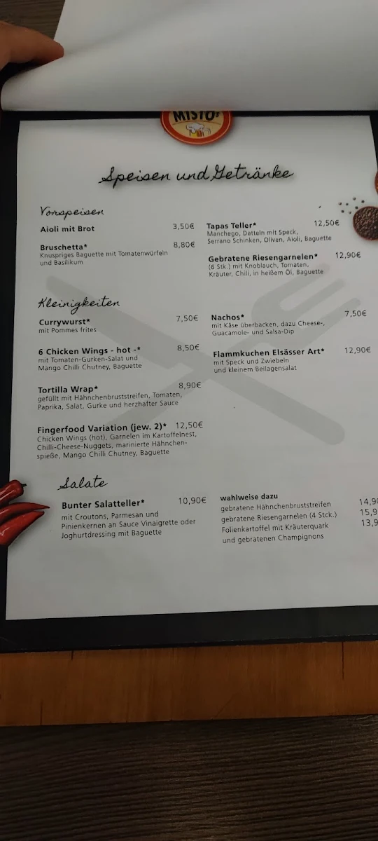 Speisekarte, Mistos