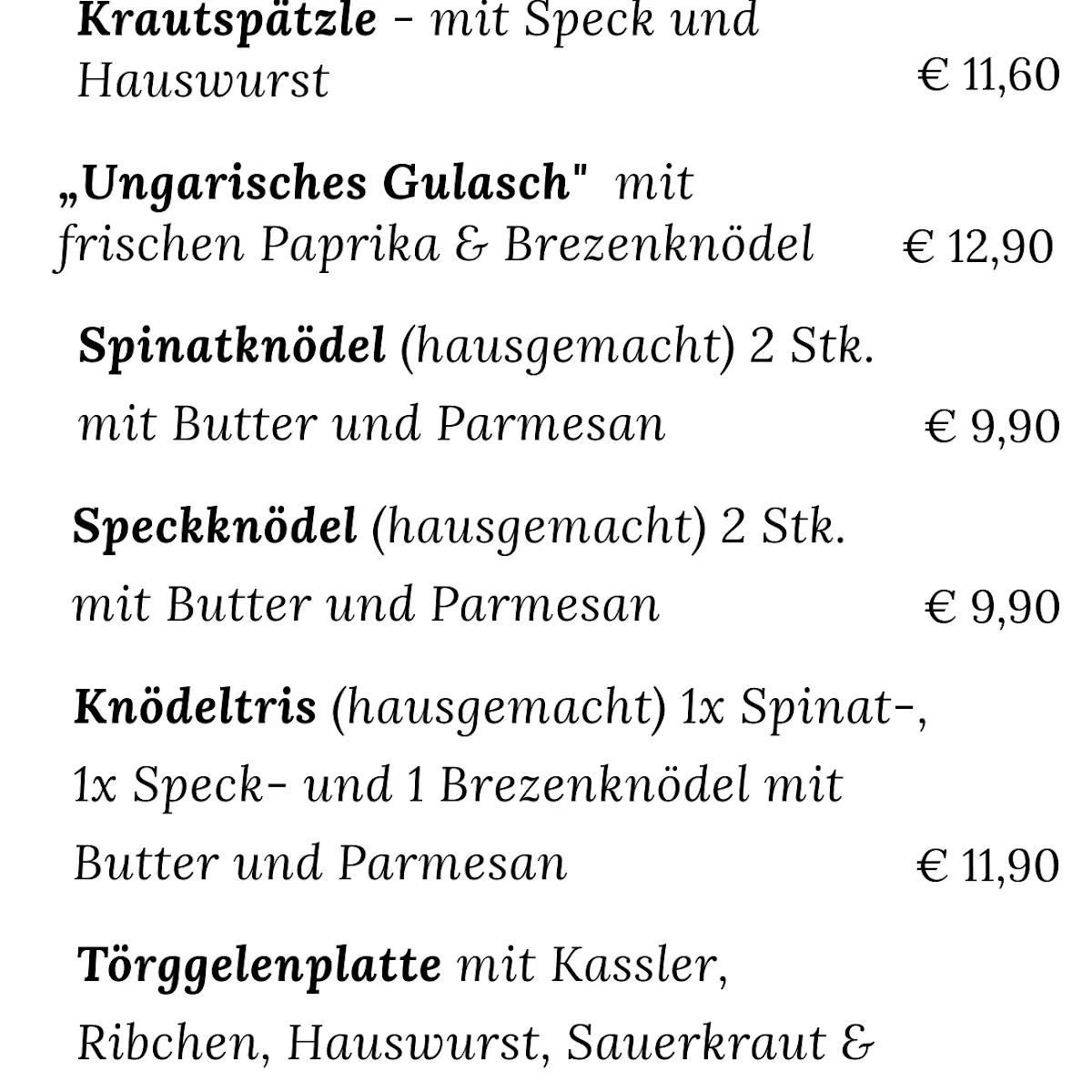 Speisekarte photo 1