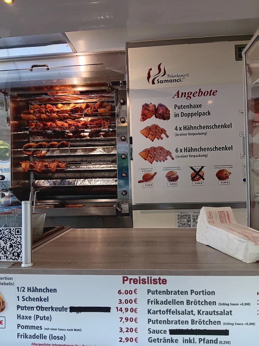 Speisekarte, HähnchenGrill Samanci