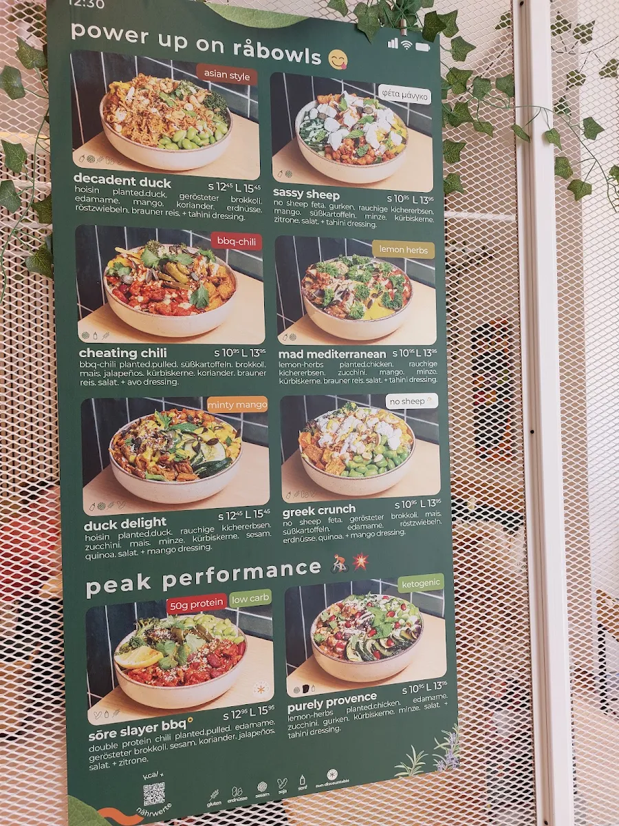Speisekarte, råbowls