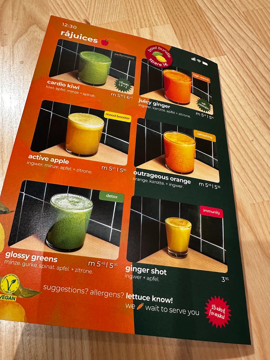 Speisekarte, råbowls