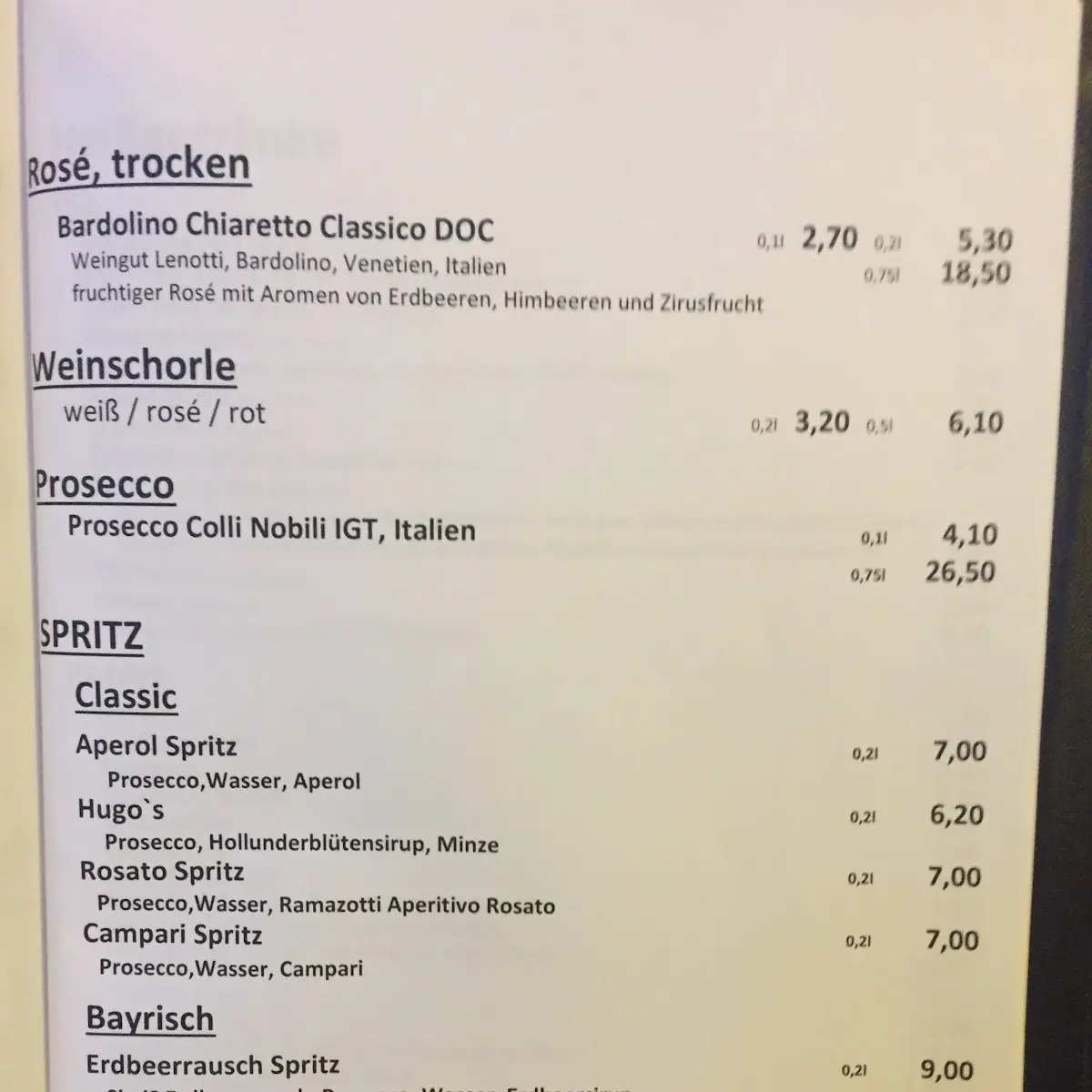 Speisekarte photo 3
