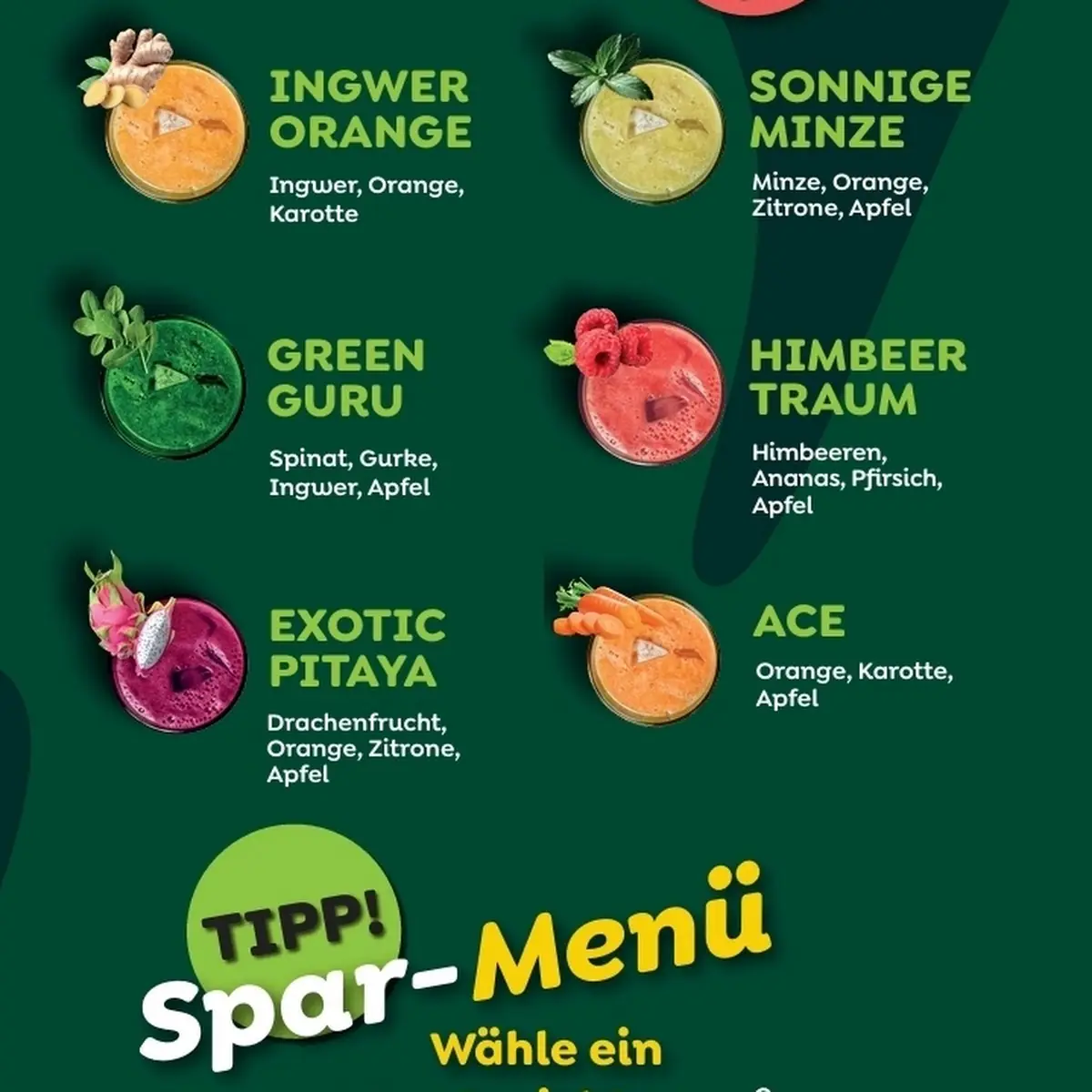 Speisekarte, immergrün