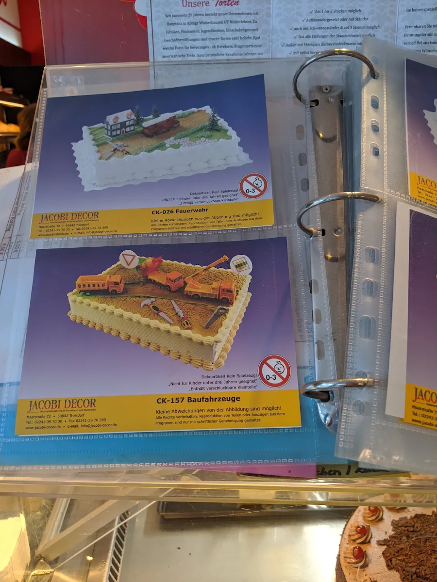 Speisekarte, Feinbäckerei Heider